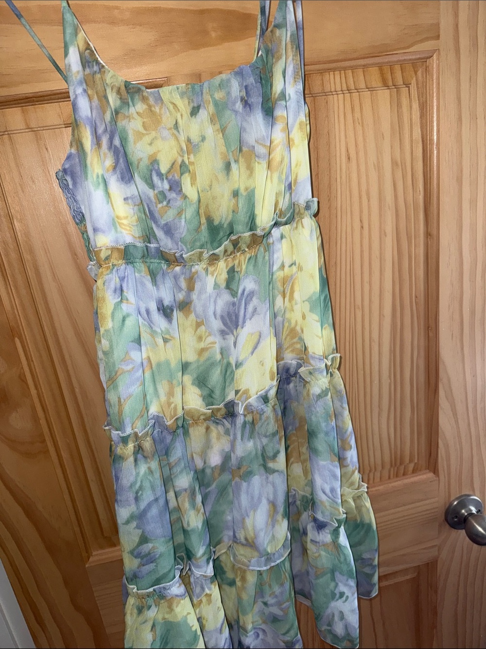 Floral Tiered Sundress in Yellow & Green